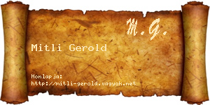 Mitli Gerold névjegykártya